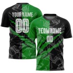 Benutzerdefinierte Graffiti Muster Schwarz-Gras Grün Scratch Sublimation Fußball Uniform Jersey Benutzerdefinierte Graffiti Muster Schwarz-Gras Grün Scratch Sublimation Fußball Uniform Jersey