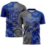 Benutzerdefinierte Graffiti Muster Royal-Steel Grau Scratch Sublimation Fußball Uniform Jersey Benutzerdefinierte Graffiti Muster Royal-Steel Grau Scratch Sublimation Fußball Uniform Jersey