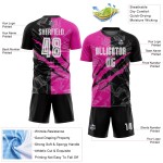Benutzerdefinierte Graffiti Muster Schwarz-Dunkel Rosa Scratch Sublimation Fußball Uniform Jersey Benutzerdefinierte Graffiti Muster Schwarz-Dunkel Rosa Scratch Sublimation Fußball Uniform Jersey