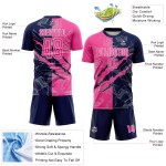 Benutzerdefinierte Graffiti Muster Rosa-Navy Scratch Sublimation Fußball Uniform Trikot