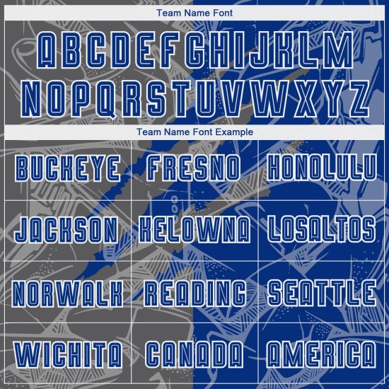 Benutzerdefinierte Graffiti Muster Royal-Steel Grau Scratch Sublimation Fußball Uniform Jersey Benutzerdefinierte Graffiti Muster Royal-Steel Grau Scratch Sublimation Fußball Uniform Jersey