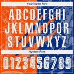 Benutzerdefinierte Graffiti Muster Royal-Orange Scratch Sublimation Fußball Uniform Jersey Benutzerdefinierte Graffiti Muster Royal-Orange Scratch Sublimation Fußball Uniform Jersey