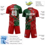 Benutzerdefinierte Graffiti Muster Rot-Grün Scratch Sublimation Fußball Uniform Trikot Benutzerdefinierte Graffiti Muster Rot-Grün Scratch Sublimation Fußball Uniform Trikot