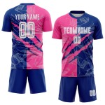Benutzerdefinierte Graffiti Muster Rosa-Royal Scratch Sublimation Fußball Uniform Jersey