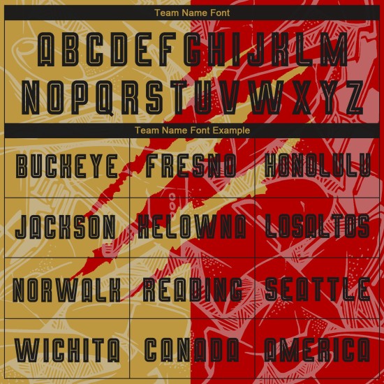 Benutzerdefinierte Graffiti Muster Schwarz Rot-Alt Gold Scratch Sublimation Fußball Uniform Jersey