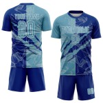 Benutzerdefinierte Graffiti Muster Schatten Blau-Royal Scratch Sublimation Fußball Uniform Jersey Benutzerdefinierte Graffiti Muster Schatten Blau-Royal Scratch Sublimation Fußball Uniform Jersey