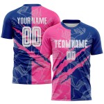 Benutzerdefinierte Graffiti Muster Rosa-Royal Scratch Sublimation Fußball Uniform Jersey
