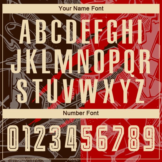 Benutzerdefinierte Graffiti Muster Stadt Creme Rot-Braun Scratch Sublimation Fußball Uniform Jersey