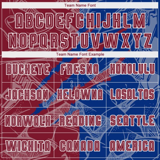 Benutzerdefinierte Graffiti Muster Crimson-Royal Scratch Sublimation Fußball Uniform Trikot