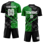 Benutzerdefinierte Graffiti Muster Schwarz-Gras Grün Scratch Sublimation Fußball Uniform Jersey Benutzerdefinierte Graffiti Muster Schwarz-Gras Grün Scratch Sublimation Fußball Uniform Jersey