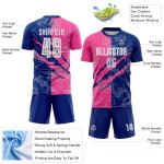 Benutzerdefinierte Graffiti Muster Rosa-Royal Scratch Sublimation Fußball Uniform Jersey