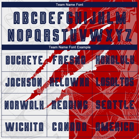 Benutzerdefinierte Graffiti Muster Navy-Rot USA Scratch Sublimation Fußball Uniform Trikot