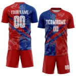 Benutzerdefinierte Graffiti Muster Rot-Royal USA Scratch Sublimation Fußball Uniform Jersey