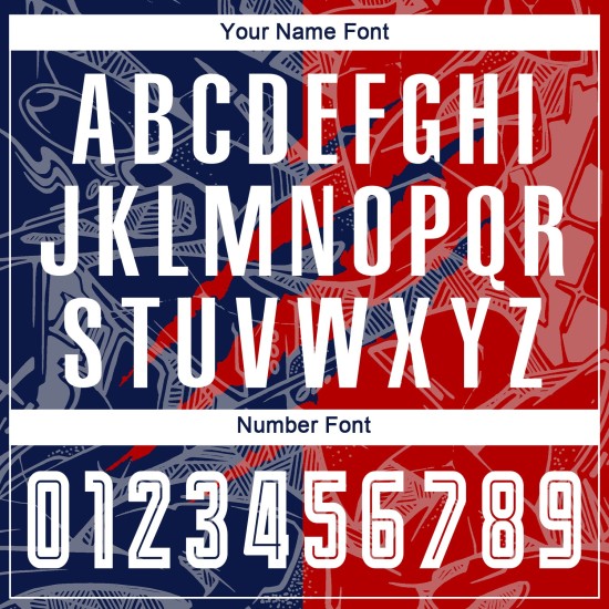 Benutzerdefinierte Graffiti Muster Rot-Navy USA Scratch Sublimation Fußball Uniform Jersey