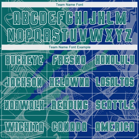 Benutzerdefinierte Graffiti Muster Teal-Royal Scratch Sublimation Fußball Uniform Jersey