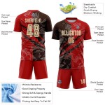 Benutzerdefinierte Graffiti Muster Stadt Creme Rot-Braun Scratch Sublimation Fußball Uniform Jersey