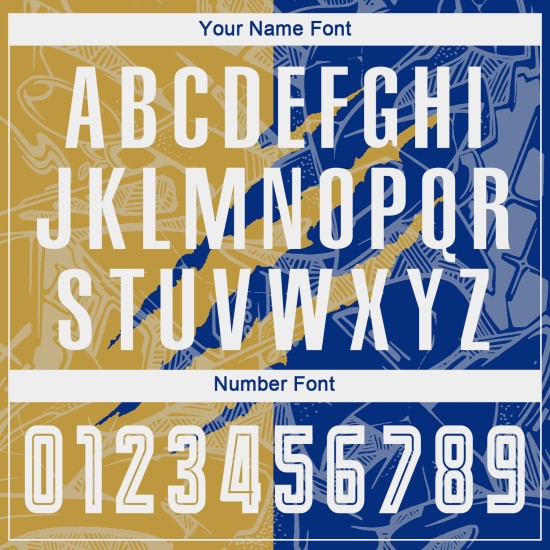 Benutzerdefinierte Graffiti Muster Alt Gold-Royal Scratch Sublimation Fußball Uniform Jersey