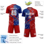 Benutzerdefinierte Graffiti Muster Rot-Royal USA Scratch Sublimation Fußball Uniform Jersey