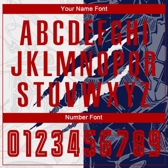 Benutzerdefinierte Graffiti Muster Rot-Navy Scratch Sublimation Fußball Uniform Jersey Benutzerdefinierte Graffiti Muster Rot-Navy Scratch Sublimation Fußball Uniform Jersey