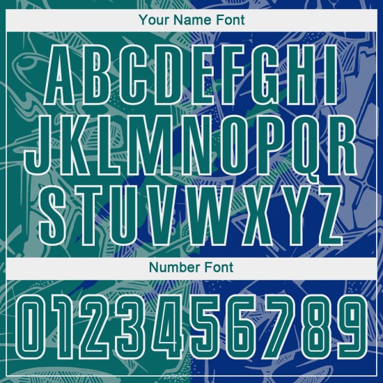 Benutzerdefinierte Graffiti Muster Teal-Royal Scratch Sublimation Fußball Uniform Jersey